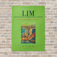 Thumbnail for Lima Jorge Chavez International Airport LIM vertical canvas print - no frame - light green background