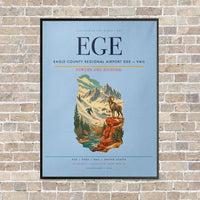 Thumbnail for Eagle County Regional Airport EGE — Vail vertical canvas print - framed - light blue background