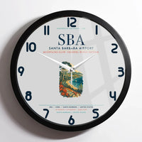Thumbnail for Santa Barbara Airport (SBA) design on light gray framed wall clock