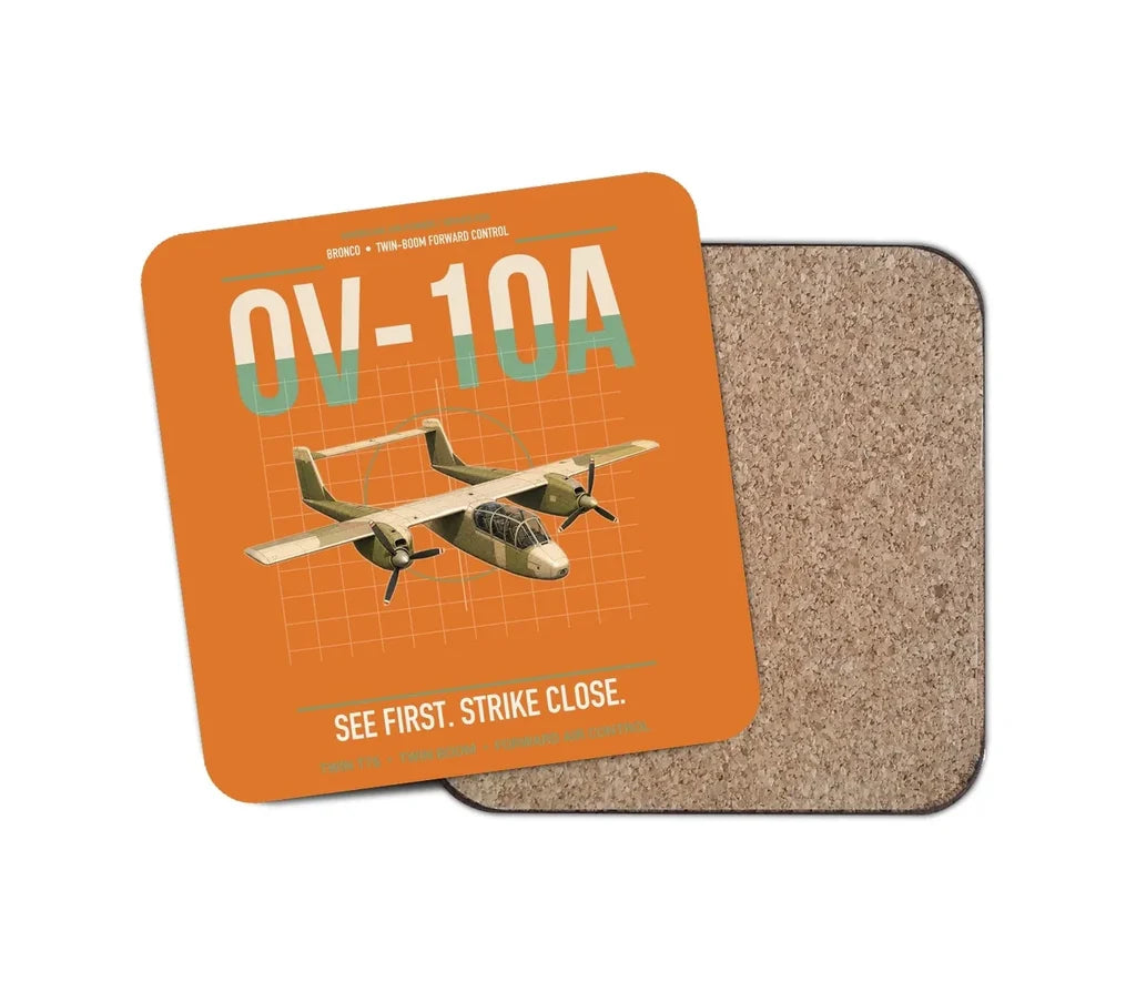 OV-10A Bronco design on orange 1 piece coaster