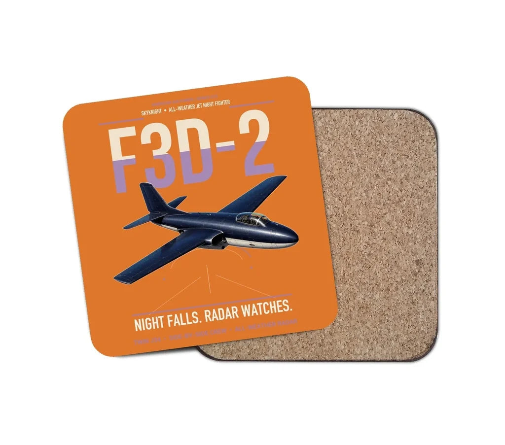 F3D-2 Skyknight design on orange 1 piece coaster