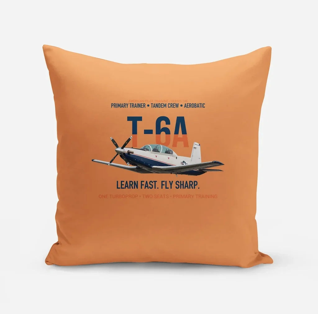 T-6A Texan II Train The Next Generation design on orange pillow