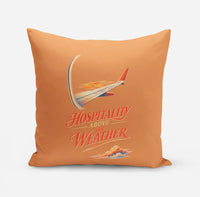 Thumbnail for Hospitality Above The Weather design on orange pillow