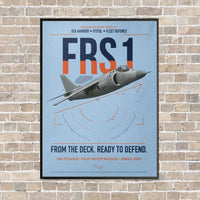 Thumbnail for British Aerospace Sea Harrier FRS.1 vertical canvas print - framed - light blue background