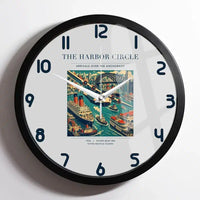 Thumbnail for VINTAGE G4059 - The Harbor Circle - Designed Wall Clocks design on lightgray framed