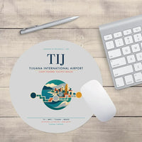 Thumbnail for Tijuana International Airport (TIJ) design on light gray round mouse pad