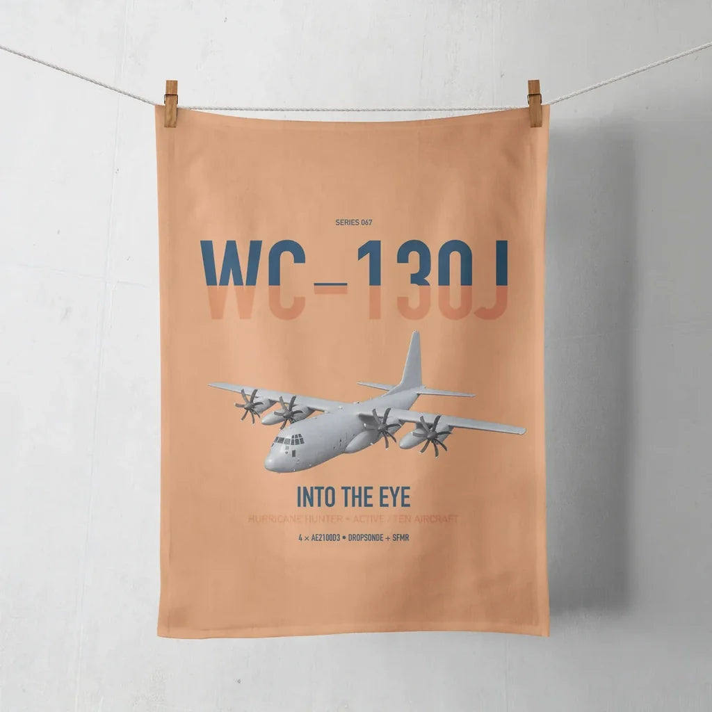 WC-130J Hurricane Hunter design on orange towel