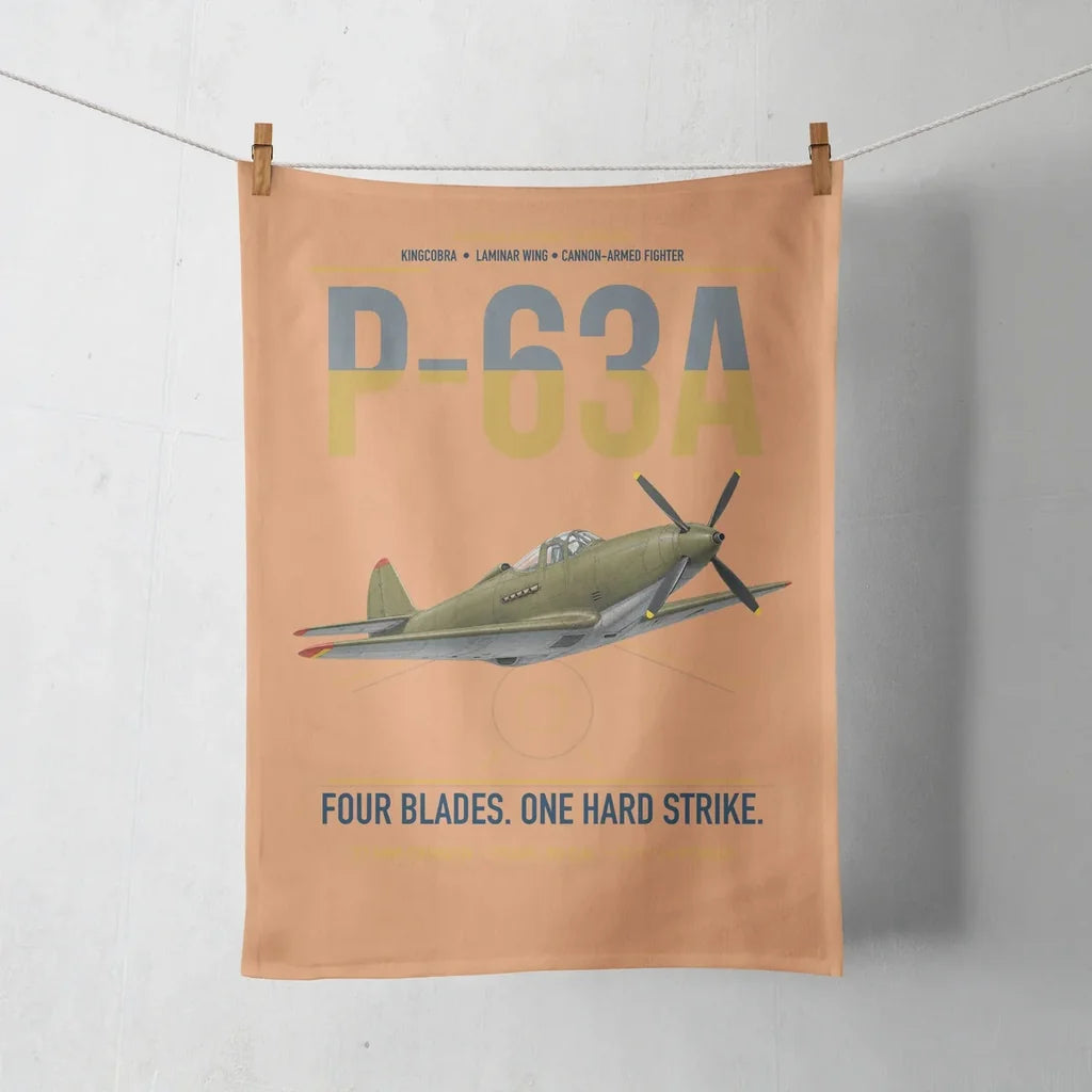 P-63A Kingcobra design on orange towel