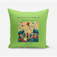 Thumbnail for VINTAGE G4434 - The Kite Day Tribute - Designed Pillows design on lightgreen