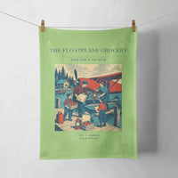 Thumbnail for VINTAGE G4286 - The Floatplane Grocery - Designed Towels design on lightgreen