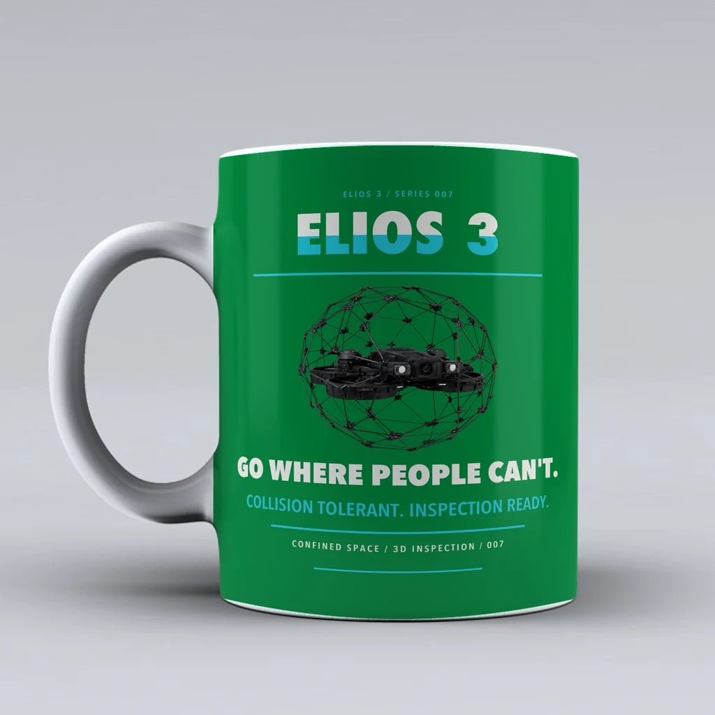 Elios 3 Mug design on green flyability
