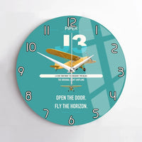 Thumbnail for Piper J-3 Cub design on turquoise no frame wall clock