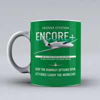 Thumbnail for Cessna Citation Encore+ design on green ceramic mug, double-side print