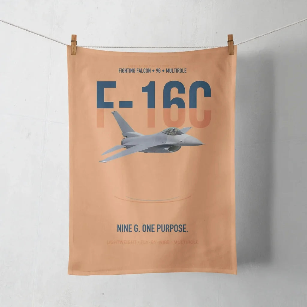 F-16C Fighting Falcon Nine G One Purpose design on orange towel