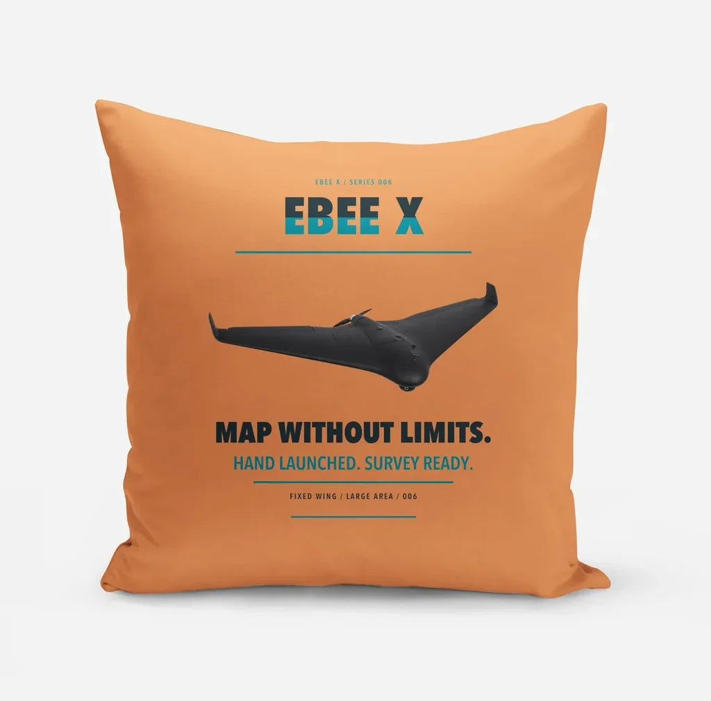 AgEagle eBee X design on orange pillow