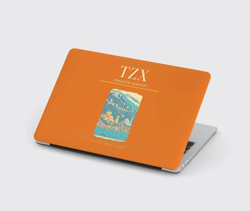 Trabzon Airport (TZX) design on orange MacBook case
