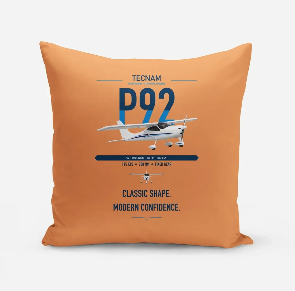 Tecnam P92 Echo MkII design on orange pillow