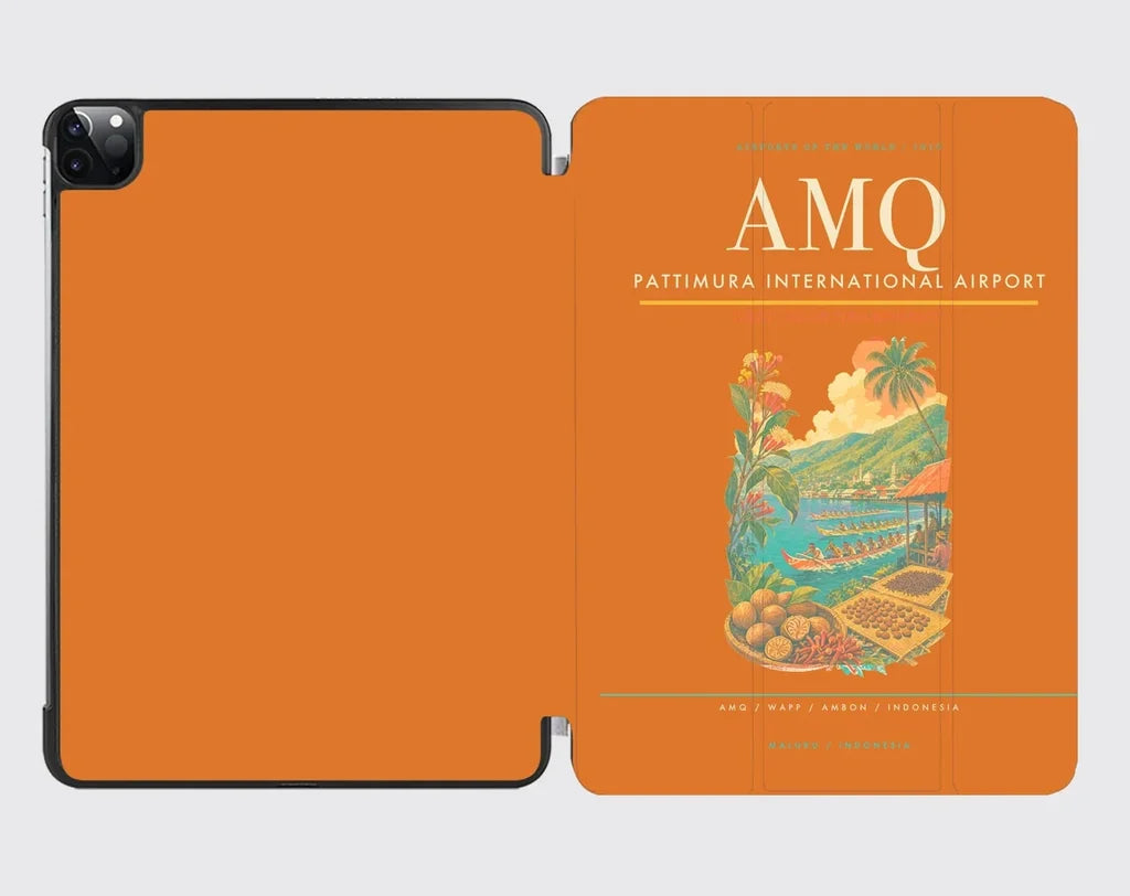 Pattimura International Airport (AMQ) design on orange ipad tablet case