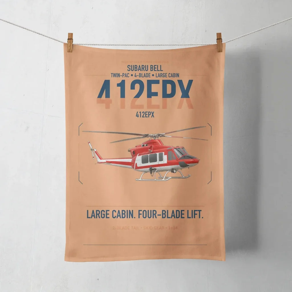 SUBARU Bell 412EPX design on orange towel