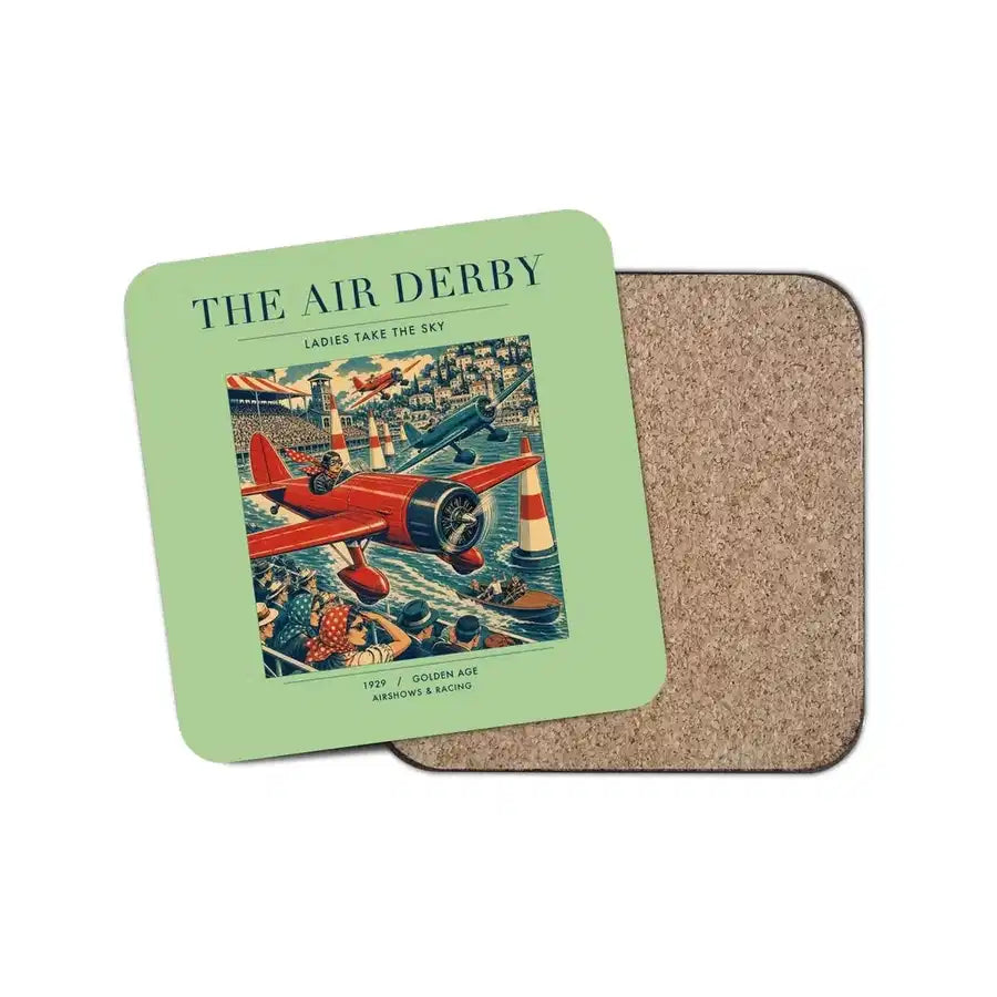 The Air Derby - Designed Coasters design on light green 1-piece