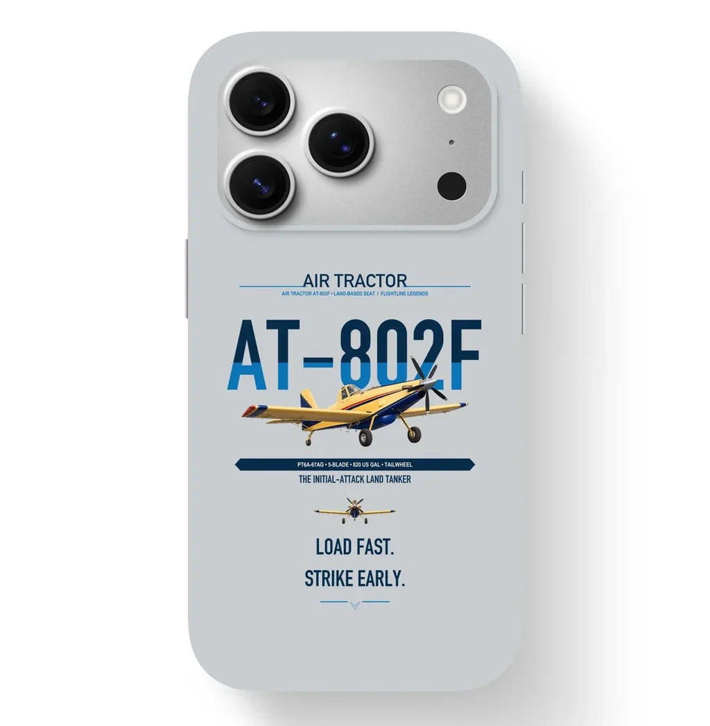 Air Tractor AT-802F design on light gray magsafe iphone case, for iPhone 17 Pro