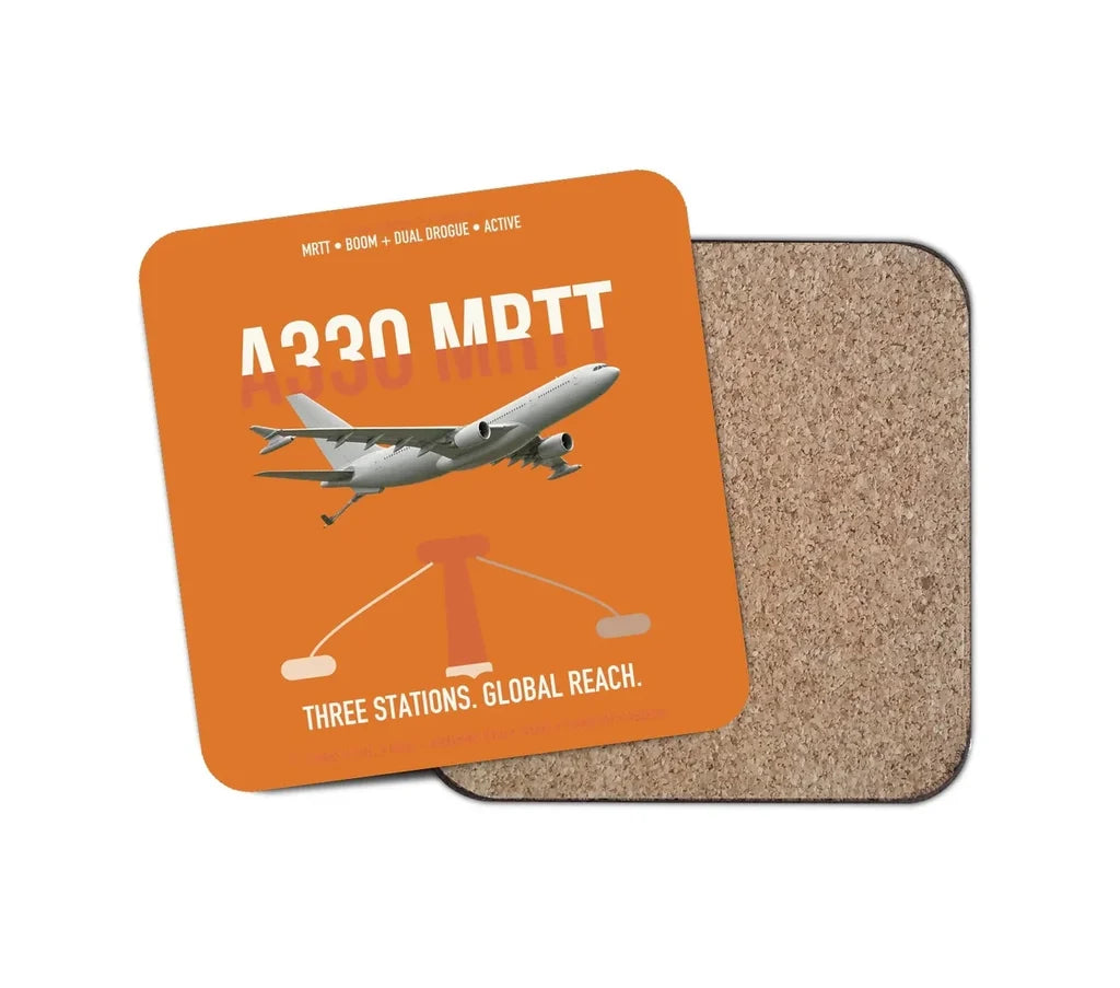 Airbus A330 MRTT design on orange 1 piece coaster