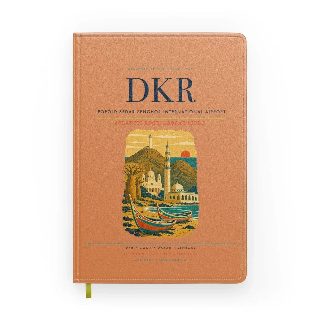 Leopold Sedar Senghor International Airport (DKR) design on orange notebook
