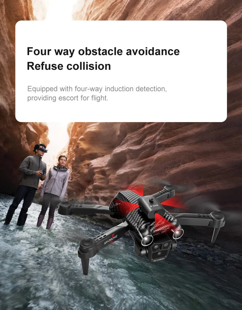 K9MAX Drone: Triple-Lens Aerial Photography Quadcopter with Optical Flow & Obstacle Avoidance, Remote-Controlled Toy Drone - view 11