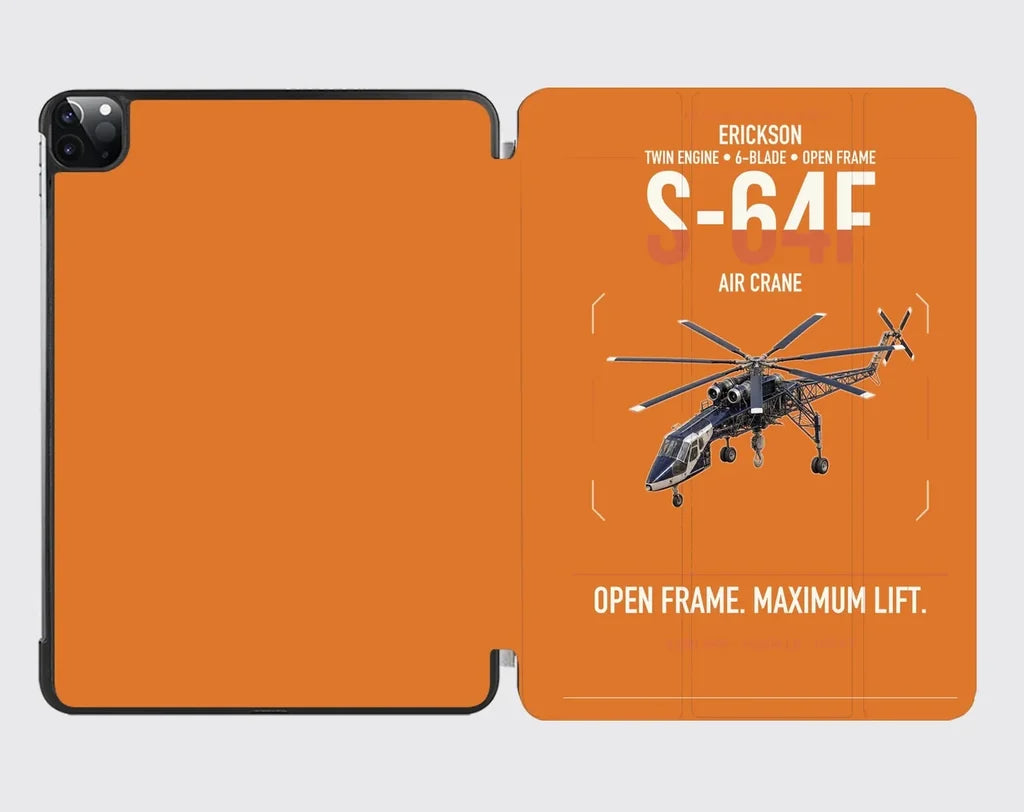 Erickson S-64F Air Crane design on orange ipad tablet case