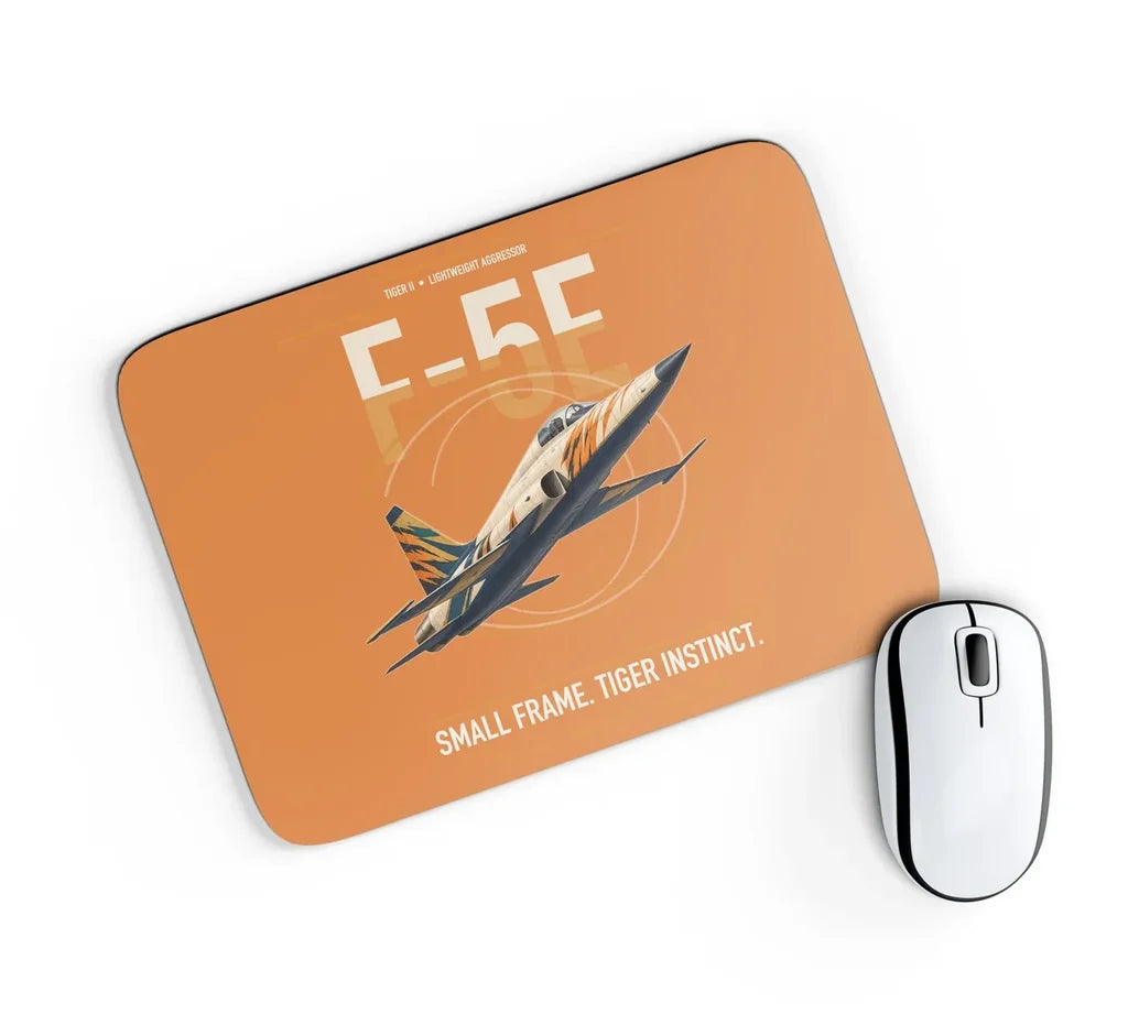 F-5E Tiger II design on orange rectangle mouse pad