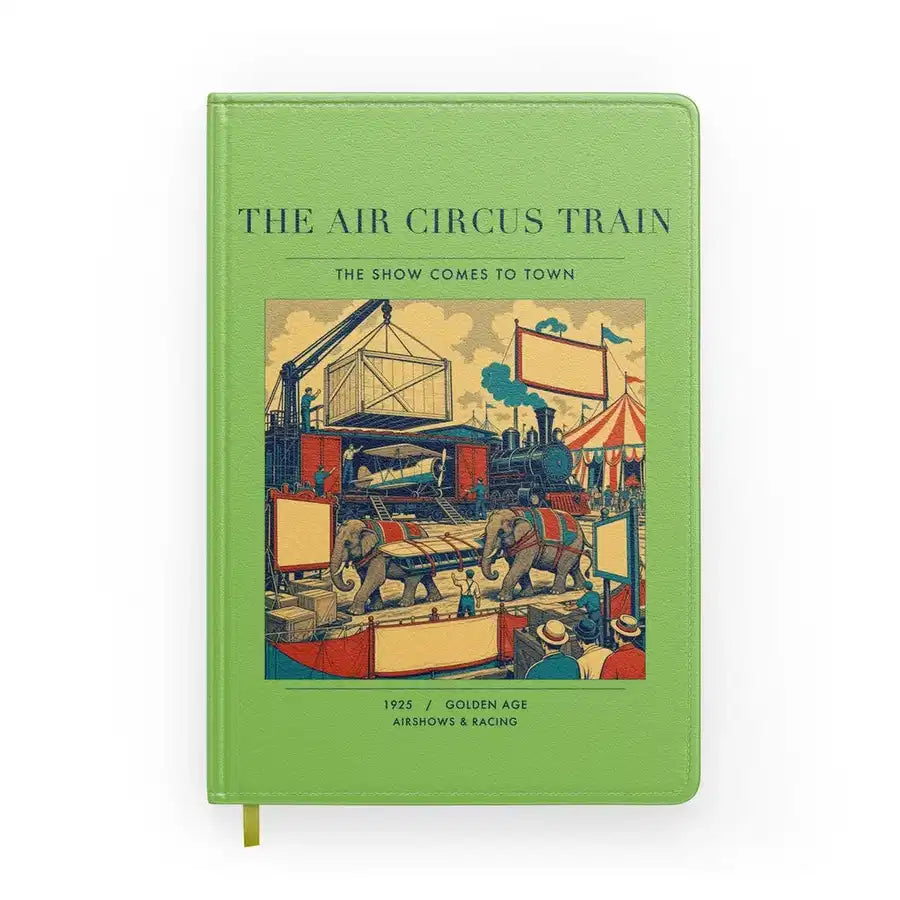 VINTAGE G4037 - The Air Circus Train - Designed Notebooks design on lightgreen