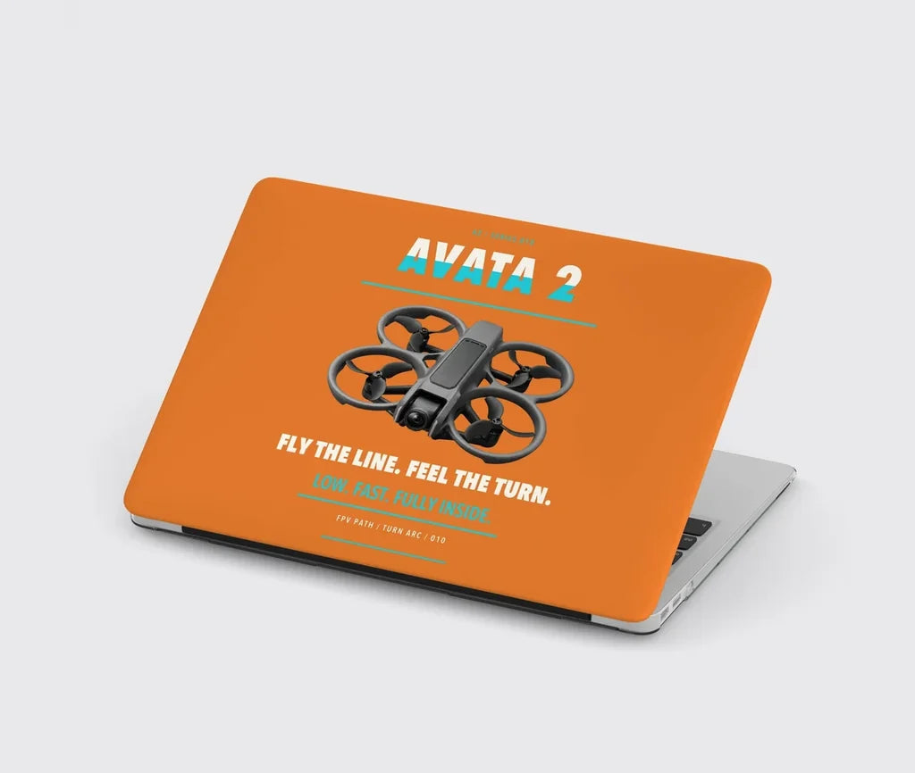 DJI Avata 2 design on orange MacBook case