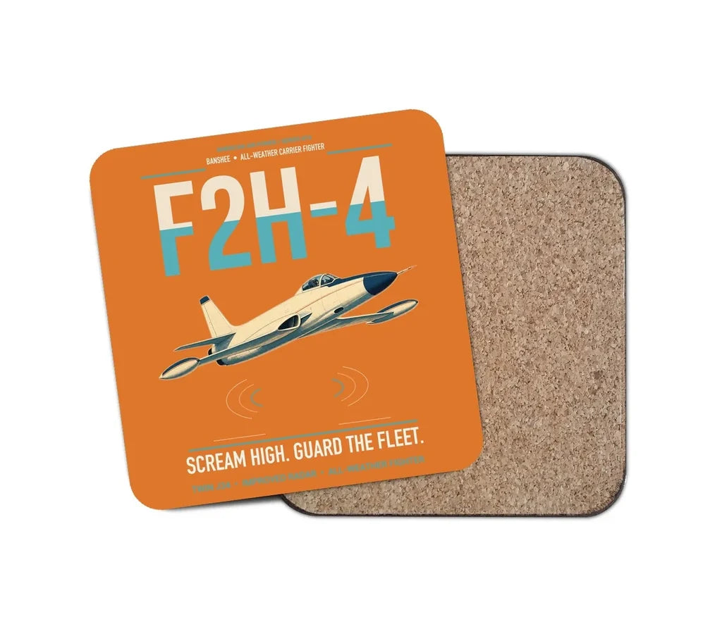 F2H-4 Banshee design on orange 1 piece coaster