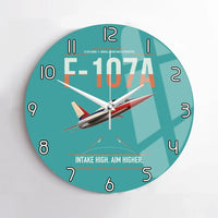 Thumbnail for F-107A Ultra Sabre design on turquoise no frame wall clock