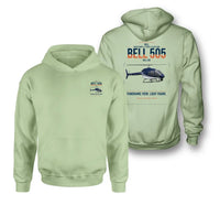 Thumbnail for Bell 505 design on light green double-side hoodie, double-side print