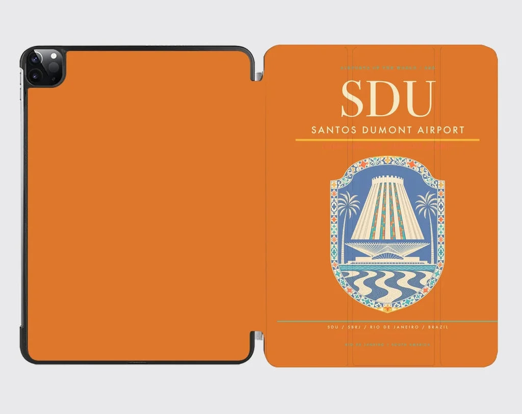 Santos Dumont Airport (SDU) design on orange ipad tablet case