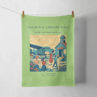 Thumbnail for VINTAGE G4392 - The Rural Library Wing - Designed Towels design on lightgreen