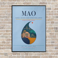 Thumbnail for Manaus - Eduardo Gomes International Airport MAO - Canvas Framed - Light Blue