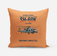 Thumbnail for Mitsubishi Sikorsky SH-60K design on orange pillow