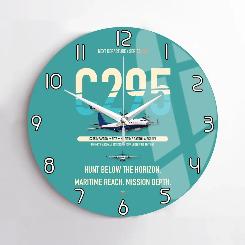 Airbus C295 MPA/ASW design on turquoise no frame wall clock