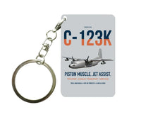 Thumbnail for C-123K Provider design on light gray designed key chain, double-side print
