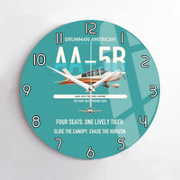 Thumbnail for Grumman American AA-5B Tiger design on turquoise no frame wall clock