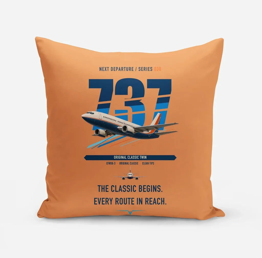Boeing 737-300 Classic design on orange pillow