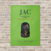 Thumbnail for Jackson Hole Airport JAC vertical canvas print - no frame - light green background