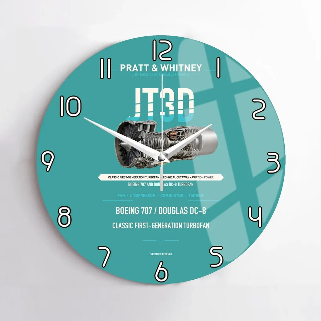JT3D design on turquoise no frame wall clock