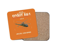 Thumbnail for Westland Scout AH1 design on orange 1 piece coaster