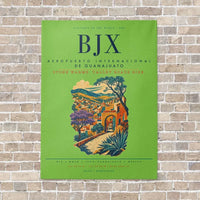 Thumbnail for Aeropuerto Internacional de Guanajuato BJX vertical canvas print - no frame - light green background