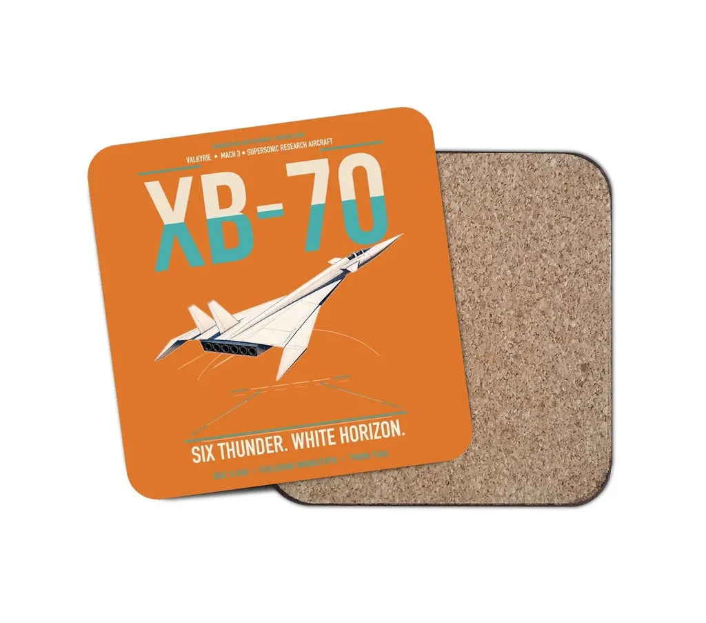 XB-70A Valkyrie design on orange 1 piece coaster