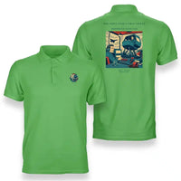 Thumbnail for VINTAGE G4462 - The Simulator's First Sweat - Double-Side Polo T-Shirt design on lightgreen