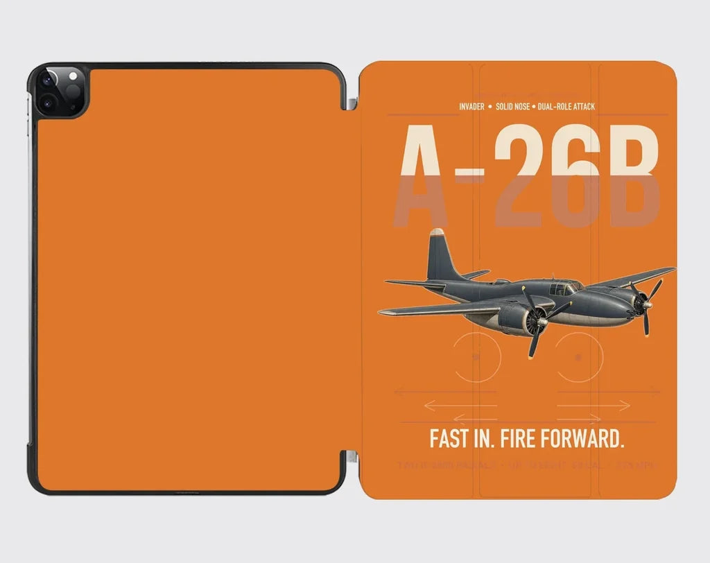 A-26B Invader design on orange ipad tablet case